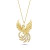 Beyaz Taşlı Anka Kuşu Altın Kaplama Kolye ANK25