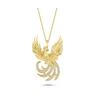 Beyaz Taşlı Anka Kuşu Altın Kaplama Kolye ANK16