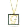 G Harfli Yeşil Taşlı 14 Ayar Altın Kaplama Kolye HR7