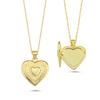 Kalp Altın Kaplama Gümüş Kolye KPK23