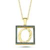 O Harfli Yeşil Taşlı 14 Ayar Altın Kaplama Kolye HR16