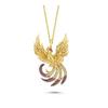 Fuşya Taşlı Anka Kuşu Altın Kaplama Kolye  ANK24