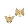 Taşlı Kelebek Açılır Kapanır Altın Kaplama Kolye Ucu KLU3
