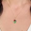 Uğur Böceği Yapraklı Altın Kaplama Kolye KLY6