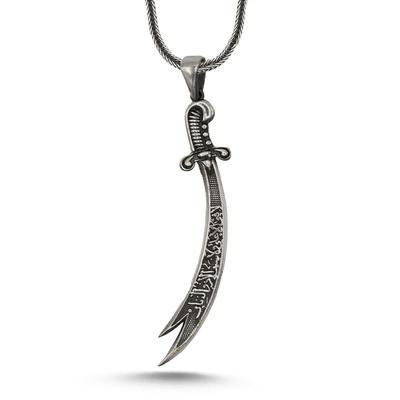 925 Ayar Gümüş Zülfikar Kılıcı Kolye