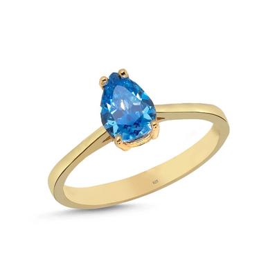 Akuamarin Damla Taşlı Gümüş Yüzük YZ02