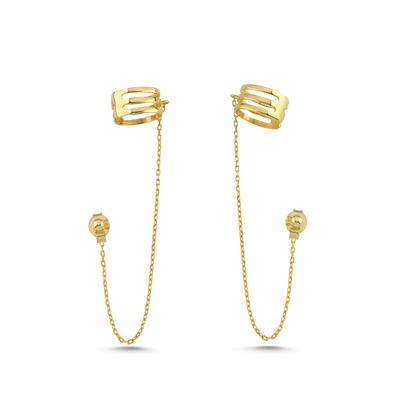 ALTIN KAPLAMA GÜMÜŞ KÜPE KP08