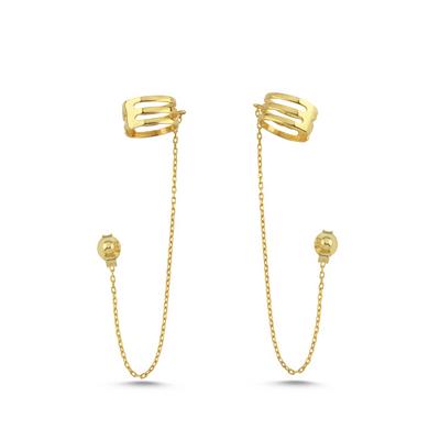 ALTIN KAPLAMA GÜMÜŞ KÜPE KP08