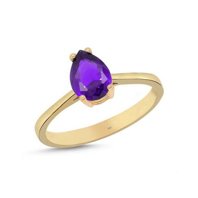 Ametist Taşlı Gümüş Yüzük YZ03