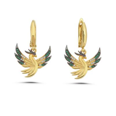 Anka Kuşu Altın Kaplama Küpe ANK1