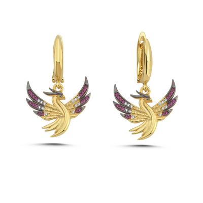 Anka Kuşu Altın Kaplama Küpe ANK3