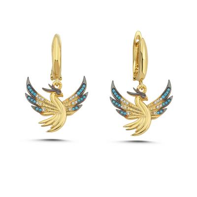 Anka Kuşu Altın Kaplama Küpe ANK5