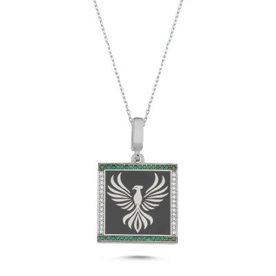 Anka Kuşu Rodyum Kaplama Kolye ALK5