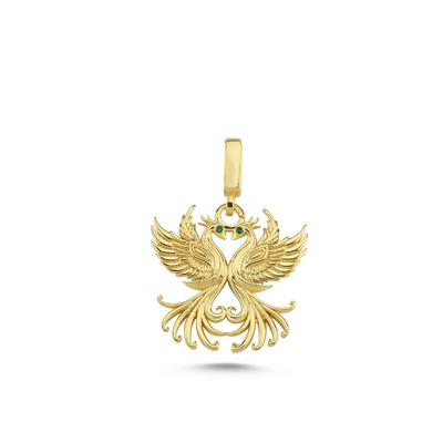 Anka Kuşuları Altın Kaplama Kolye Ucu UC30
