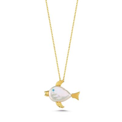 Balıklı Altın Kaplama Kolye KLY10