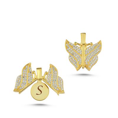 Kelebek Altın Kaplama Kolye Ucu SR16