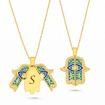 Fatma Ana Eli Altın Kaplama Gümüş Kolye AB16