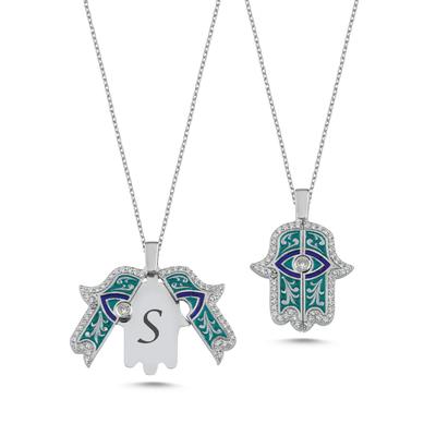 Fatma Ana Eli Gümüş Kolye AK16