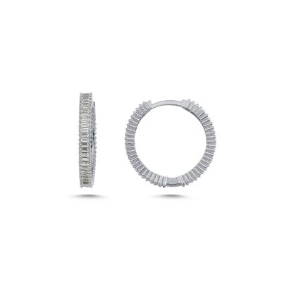 Kuvars Taşlı Halka Gümüş Küpe KP09