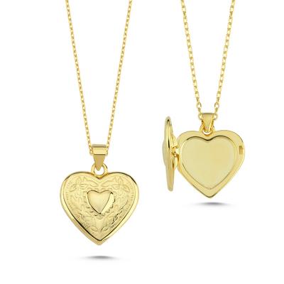 Kalp Altın Kaplama Gümüş Kolye KPK23