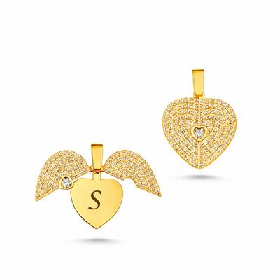 Kalp Altın Kaplama Gümüş Kolye Ucu RT203