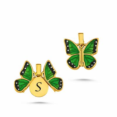 Kelebek Altın Kapalama Gümüş Kolye Ucu BR199