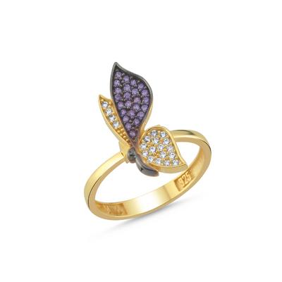 Kelebek Altın Kaplama Yüzük KB11