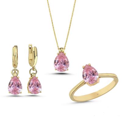 Kunzit Taşlı Gümüş Takım TKM06