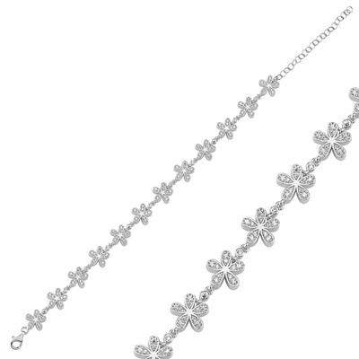 Lotus Çiçekli Gümüş Bileklik BLK38