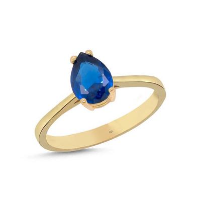 Mavi Topaz Taşlı Gümüş Yüzük YZ06