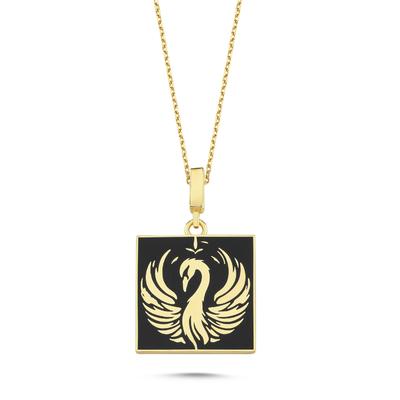 Mineli Anka Kuşu Altın Kaplama Kolye ANK5