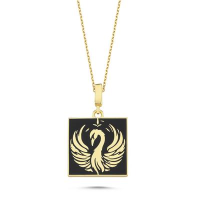 Anka Kuşu Altın Kaplama Mineli Kolye ANK5