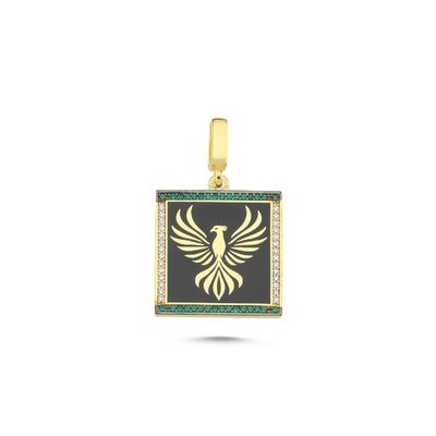 Mineli Anka Kuşu Altın Kaplama Kolye Ucu UC60