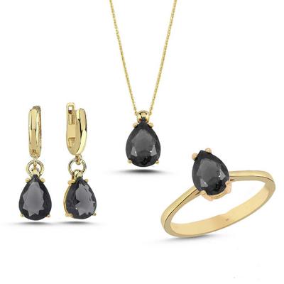 Oniks Taşlı Gümüş Takım TKM11