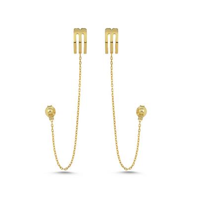 Sallantılı Altın Kaplama Küpe  KP10