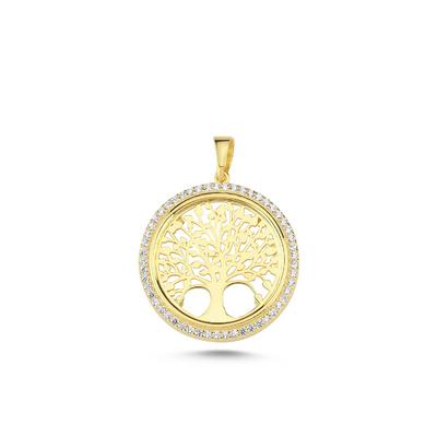 Hayat Ağacı Altın Kaplama Kolye Ucu KLU4