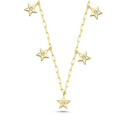 Yıldızlar Altın Kaplama Kolye KLY20