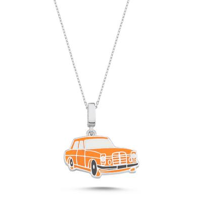 Turuncu Mercedes Gümüş Kolye RZ87