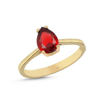 Turuncu Taşlı Gümüş Yüzük 10