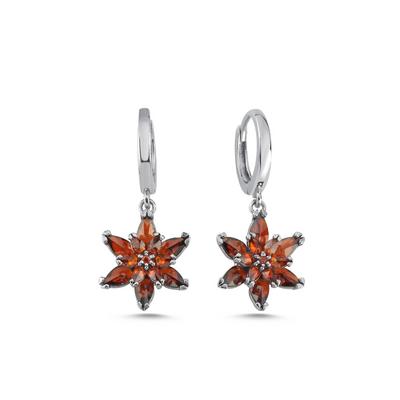 Yakut Kırmızısı Lotus Gümüş Kolye  KP06