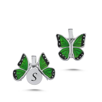 Yeşil Kelebek Açılır Kapanır Kolye Ucu