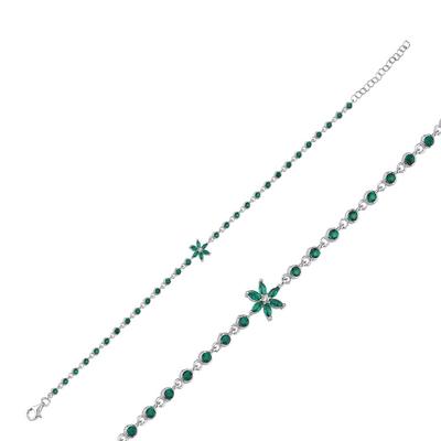 Yeşil Lotus Gümüş Bileklik BLK29